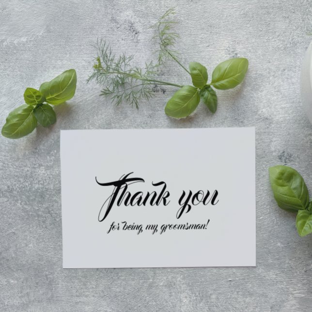 White Wedding Groomsman Thank You Foil Card (In Situ Wedding)