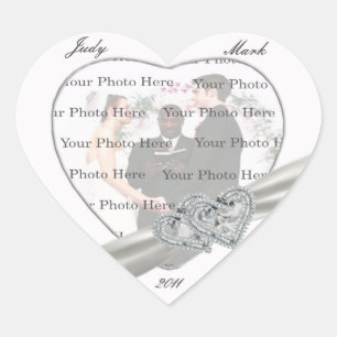 White Wedding Heart Stickers
