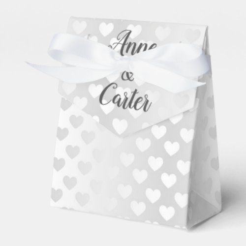 White Wedding Hearts Favor Boxes
