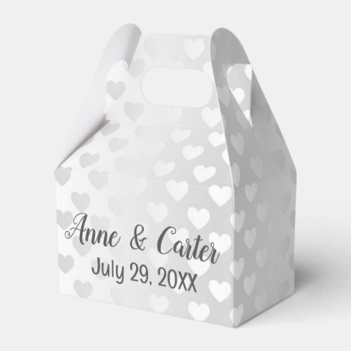 White Wedding Hearts Favor Boxes