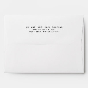 White Wedding Invitation Pre Printed Back Flap Envelope