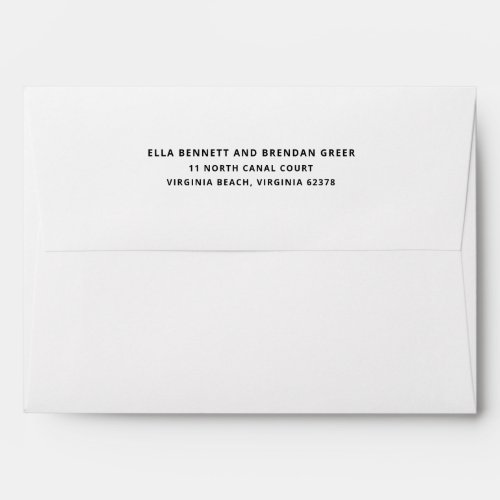 White Wedding Invitation Return Address Envelope