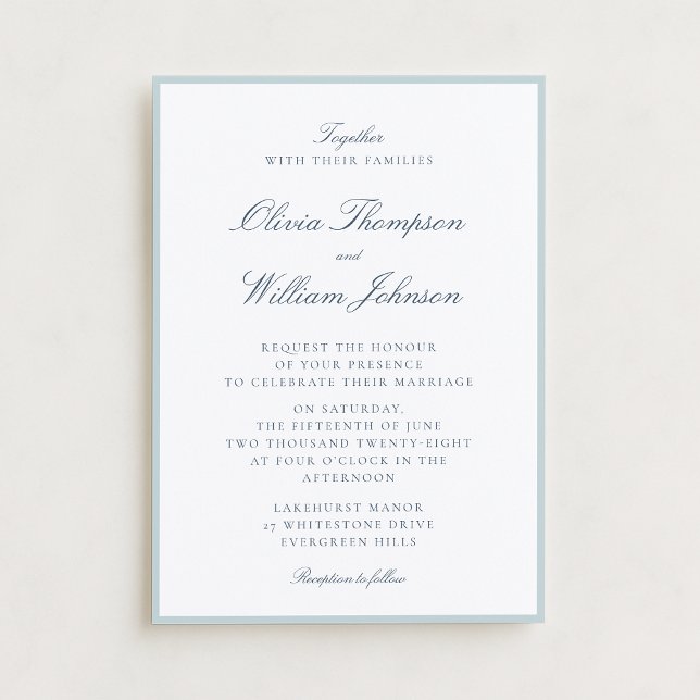 White Wedding Invitation with Light Blue Details (Creator Uploaded)