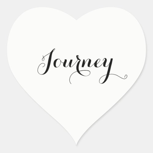 White Wedding Journey or Edit to your word Heart Sticker