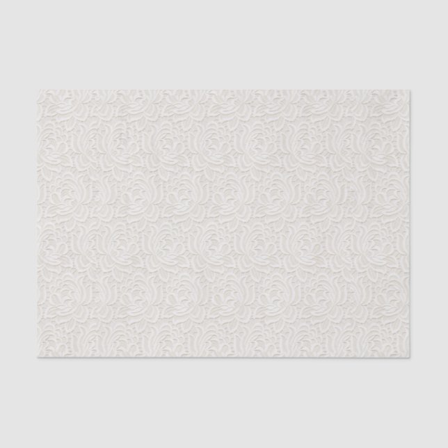 White Wedding Lace Tissue Paper (Front)