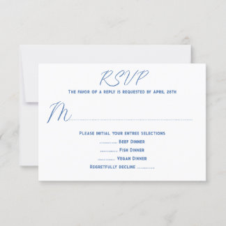 White Wedding Menu Reply Cards