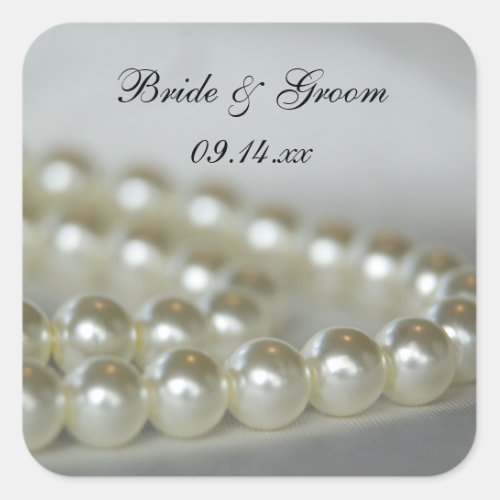 White Wedding Pearls Envelope Seals