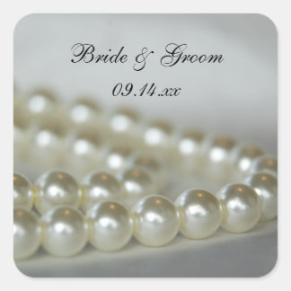 White Wedding Pearls Envelope Seals