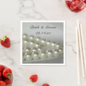 White Wedding Pearls Paper Napkins (Insitu)