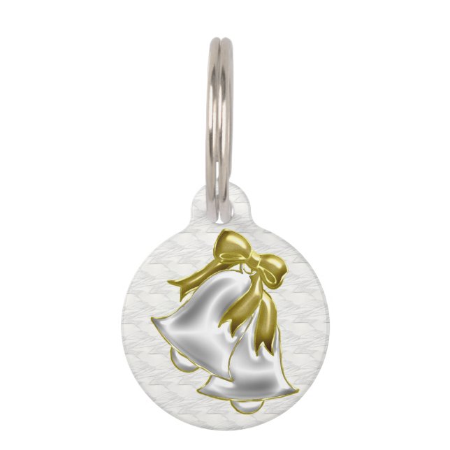 White Wedding Pet ID Tag (Front)