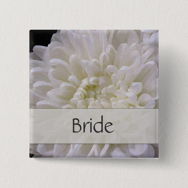 White Wedding Pin for the Bride (Front)