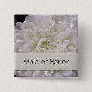 White Wedding Pin for the Maid of Honor