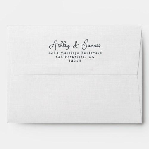 White Wedding Return Address Envelope