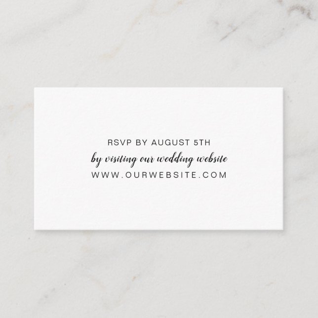 White wedding RSVP online card (Front)