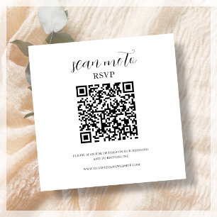 White   Wedding RSVP QR Code Enclosure Card