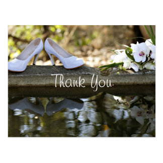 White Wedding Thank You Postcard