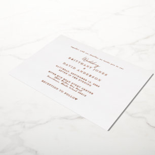 White Wedding  Together With .. Rose Gold Foil  Invitation