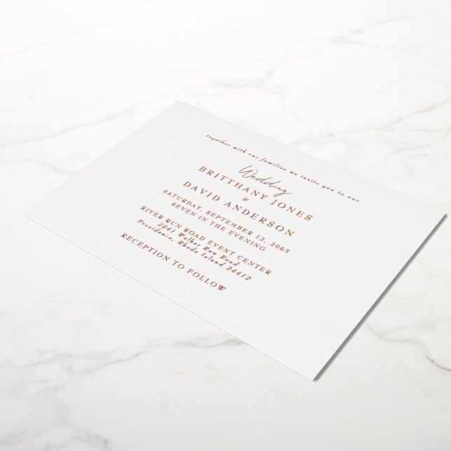 White Wedding  Together With .. Rose Gold Foil  Invitation (Rotated)