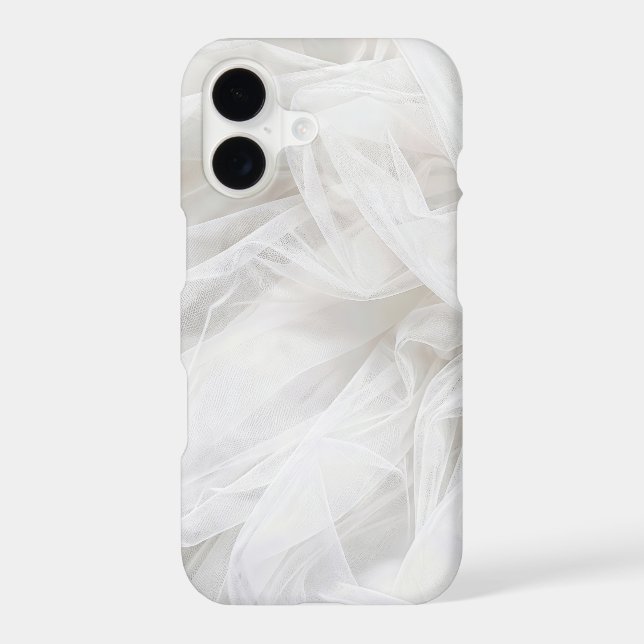 White Wedding Tulle Textile Background iPhone Case (Back)
