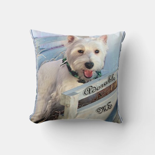 White West Highland Terrier Adorable Me Throw Pillow