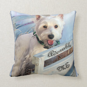 White West Highland Terrier Adorable Me Throw Pillow