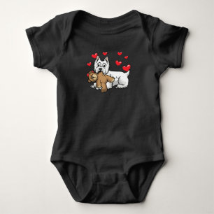 White West Highland Terrier Dog Baby Bodysuit