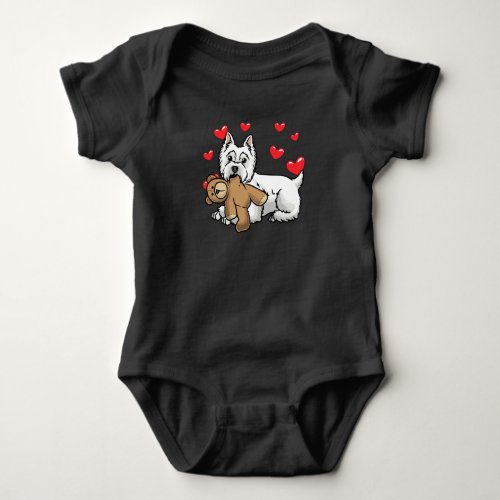 White West Highland Terrier Dog Baby Bodysuit