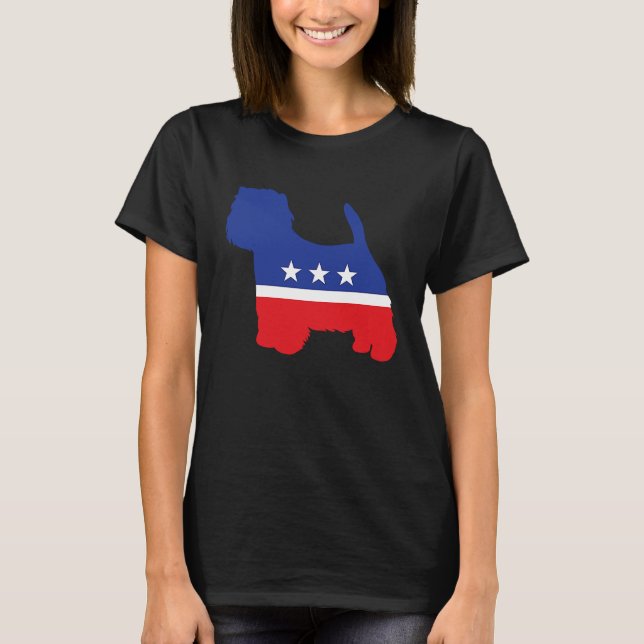 White West Highland Terrier Dog  Political Symbol T-Shirt (Front)