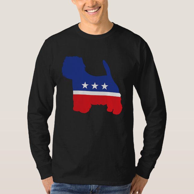White West Highland Terrier Dog  Political Symbol T-Shirt (Front)