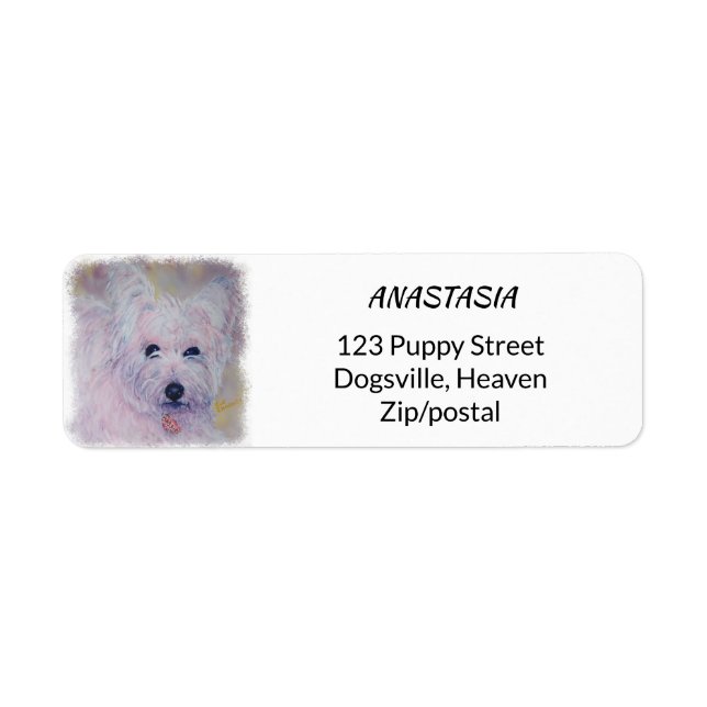 WHITE WEST HIGHLAND TERRIER LABEL (Front)