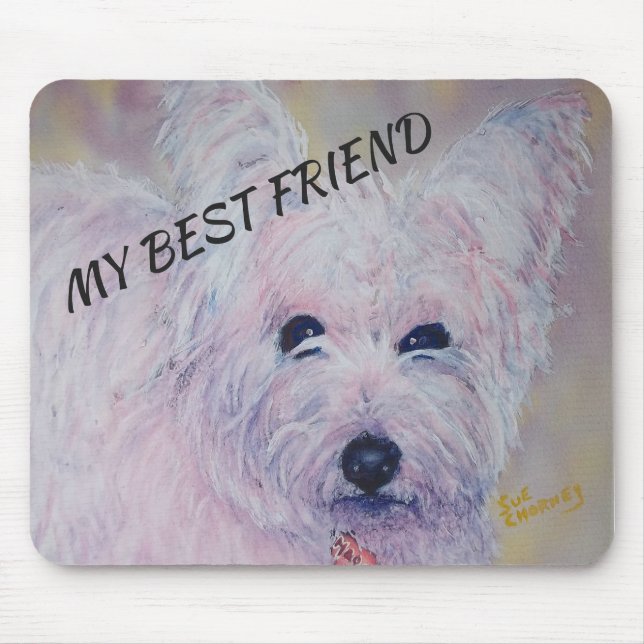 WHITE WEST HIGHLAND TERRIER MOUSE PAD (Front)