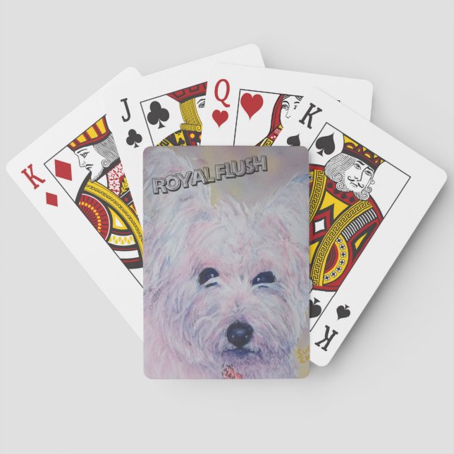 WHITE WEST HIGHLAND TERRIER POKER CARDS (Back)