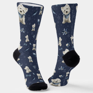 White Westie Christmas Socks