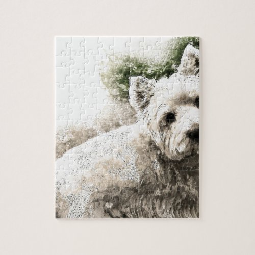 White Westie Dog Jigsaw Puzzle