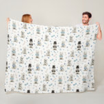White Westie with Accessories Whimsical Fleece Blanket