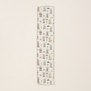 White Westies with Accessories Whimsical Scarf