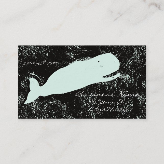 white whale laughing business card (Front)