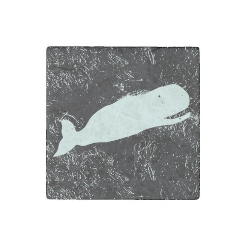 white whale marble stone magnet