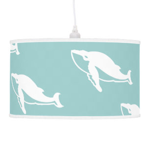 White whale on soft blue lamp