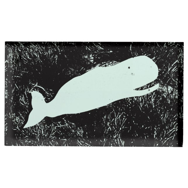 white whale table card holder (Front)