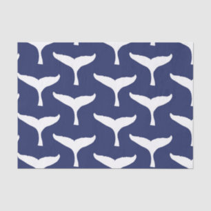 White Whale Tail Sea Animal Blue Ocean Marine Tissue Paper