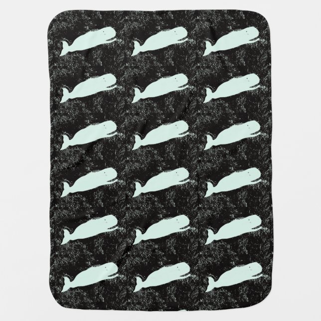 white whales baby blanket (Front)