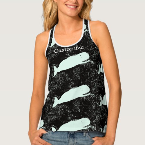 White whales pattern Thunder_Cove Tank Top