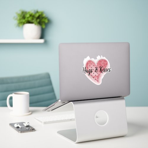 White Whimsical Pink Dotted Heart Sticker