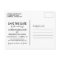 WHITE WHIMSICAL SCRIPT SAVE THE DATE POSTCARD