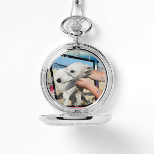 White Whippet Dimensional Art, Pocket Watch
