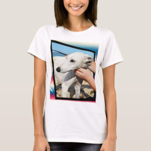 White Whippet Dog Dimensional Art, T-Shirt