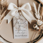 White White Bow Bridal Shower Thank You Gift Tags<br><div class="desc">Simple, elegant, and so feminine, this Bridal Shower favor or gift tag design has a large watercolor ivory white bow angled to one side adding a touch of charm. An elegant text template with handwritten script and serif fonts is included to personalize with the guest of honor's name and your...</div>