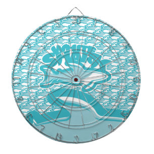 WHITE/ WHITE TIBURON/SHARK BY MASANSER DART BOARD