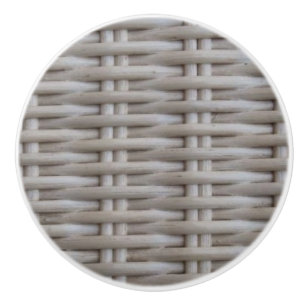 White Wicker Ceramic Knob